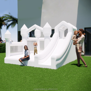 Lâu Đài <span class=keywords><strong>bouncy</strong></span> Trắng bơm hơi lâu đài 4.5m với khu vực nhảy lớn và cầu trượt, tiệc sinh nhật đám cưới - Product Image 4