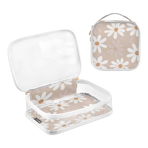 Produits Tendances 2025 Nouveautés Trousse de Maquillage Portable Transparente en PVC Résistante à l'Eau pour Femme Motif Fleur de Marguerite Hawaïenne Personnalisée - Product Image 2