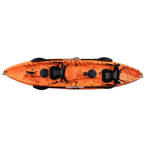 Kayak en plastique épaissi pour trois personnes, plus de 4 m, bateau de pêche durable pour lacs et rivières, avec pagaie, utilisation universelle - Product Image 1