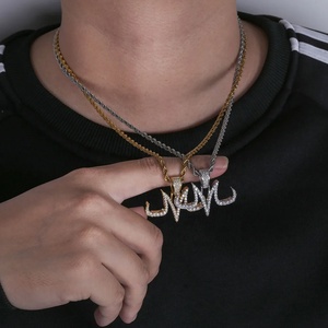 สร้อยคอจี้รูปมังกร Majin Buu ทำจากทองเหลืองชุบทองตุ้มห้อยคอเครื่องประดับเชือกตัวอักษร CZ สำหรับผู้ชาย - Product Image 1