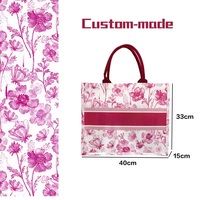Sacs fourre-tout en toile personnalisés avec logo, motif floral, réutilisables, pour cadeaux et shopping, avec poignée en corde et bouton, vente en gros d'usine
