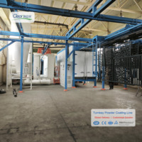 Lini Produksi Powder Coating Kompak Efisiensi Tinggi Kontrol PLC Semprotan Bolak-balik untuk Pagar, Suku Cadang Otomotif, Perangkat Keras, dan Peralatan