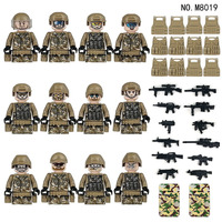 Set Figur Tentara Mini Perang Dunia II, Set Senjata, Balok Bangunan, Mainan Kompatibel