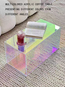 Mesa de Centro Modular Acrílica Clásica Moderna con Borde de Color Personalizable para Sala de Estar y Uso Doméstico - Product Image 4