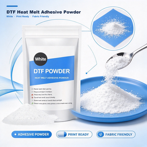 Poudre adhésive thermofusible DTF en polyuréthane thermoplastique Goosam, blanc, gris, noir, pour t-shirts, fournisseur en gros - Product Image 1
