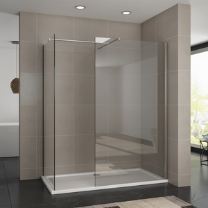 Cabine de <span class=keywords><strong>douche</strong></span> sans cadre en verre trempé de 8 mm avec porte coulissante à fermeture douce, vente en gros d'usine - Product Image 1