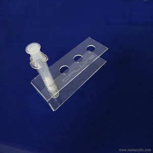 Commercio All'ingrosso della fabbrica 4 Foro a forma di C Chiaro Lucite Composito Siringa Display Rack Acrilico Siringa Supporto - Product Image 6