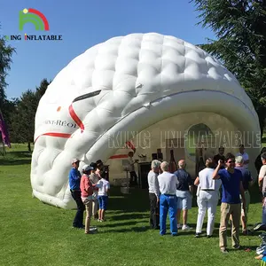 Mini tenda igloo inflável branca personalizada, barraca de igloo dome para atividades comercial de aluguer de eventos ao ar livre, festa, festival de música