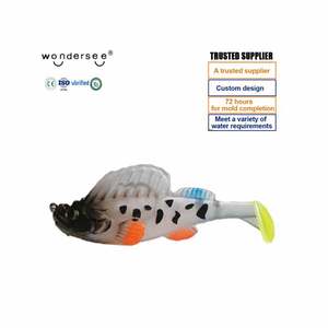 HYD 7,5 cm 14g señuelo de pesca cebo suave <span class=keywords><strong>T</strong></span> cola inferior Swimbait Dark Sleeper Isca señuelo de pesca Artificial para la venta - Product Image 1