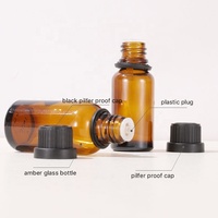 Flacon compte-gouttes Euro en verre ambré pour huiles essentielles, 1oz 5ml 10ml 15ml 20ml 30ml 50ml 100ml, avec bouchon inviolable et compte-gouttes intégré
