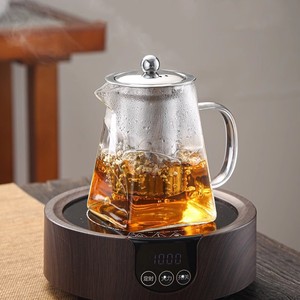 กาน้ำชาแก้วทรงสี่เหลี่ยมพร้อมตัวกรองสแตนเลสสำหรับชงชากังฟู 544 - Product Image 3