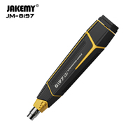 Tournevis magnétique de précision 16-en-1 JM-8197 avec poignée en acier et rangement dissimulé, embout hexagonal pour réparation de téléphones et ordinateurs portables DIY