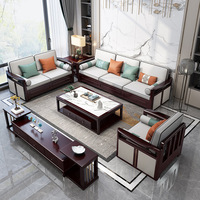 Neues Chinesisches Massivholz-Sofa-Set Multifunktionales Aufbewahrungssofa Minimalistisches Modernes Luxus-Sofa 123er-Set