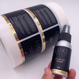 <span class=keywords><strong>Etichette</strong></span> Personalizzate per Cosmetici, <span class=keywords><strong>Bottiglie</strong></span> di Profumo, Rettangolari con Lamina Dorata, Impermeabili per Prodotti Skincare - Product Image 1