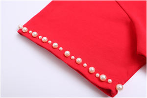 Camiseta de Cuello Redondo Extra Grande de Lujo para Hombre, de Algodón y Poliéster, con Letras Tejidas con Logotipo Personalizado Desgastado y Pedrería - Product Image 5