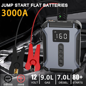 2024 mới 16000mAh di động nhảy khởi động máy bơm không khí máy nén công suất cao <span class=keywords><strong>12V</strong></span> 3000A ngân hàng điện xe hơi xe máy lốp Lạm Phát LED - Product Image 3