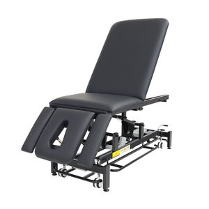 Mesa de tratamiento de fisioterapia eléctrica completamente negra, 5 secciones, barra de pie manos libres, control eléctrico fisio, camilla de zócalo Hi-Lo - Product Image 2