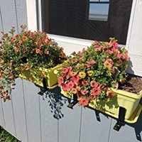 Garde-corps Plante Pot Support Fer Fenêtre Fleur Boîte Titulaire Support Pot De Fleur Support Support pour Clôture Balcon Jardin (2 Pack)