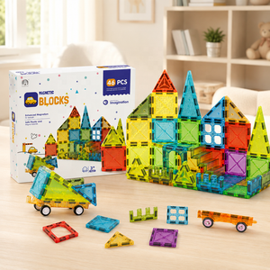Bloques Magnéticos de 5.5cm, Juego de Construcción de Ventanas de Colores para Educación <span class=keywords><strong>STEM</strong></span>, Importadores y Cadenas de Minoristas en Europa - Product Image 4