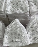 Chapeau islamique en coton blanc fait main en crochet Kufi musulman pour homme