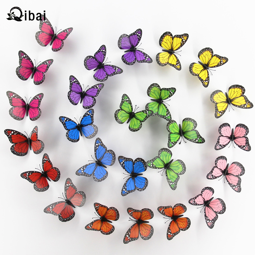 Qibai Butterflies Decorate Flower Wall with Butterflies Packaging Materials Accessories for Gift Packaging Colorful