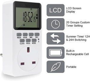 UK <strong>Electronic</strong> Digital Plug-in <strong>Timer</strong>, Programmable <strong>Timer</strong> <strong>Socket</strong> with LCD Display - Product Image 3