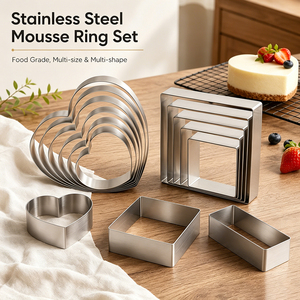 High Quality Stainless Steel Different Shapes Stainless Steel Cake Mousse <strong>Ring</strong> Rectangle Cookie <strong>Cutter</strong> - Product Image 5