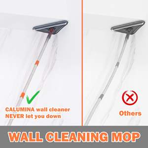 Nettoyeur de mur 85 pouces vadrouille avec longue poignée-Outil de nettoyage de plinthes pour laveuse murale Nettoyage de plafond Fenêtre Plancher - Product Image 5