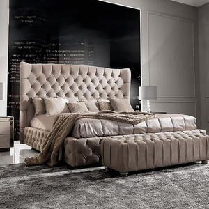 Juego de Dormitorio Moderno California King, Juego de Cama Italiano de Lujo Francés con Tela, Cama Princesa - Product Image 5