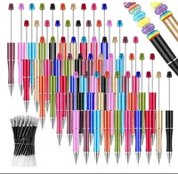China Factory Plastic Beadable Pens, with Glass European Beads and 202  Stainless Steel Rondelle Spacer Beads 143x11.5mm in bulk online 