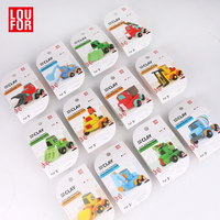 Kit d'argile à séchage à l'air de haute qualité, jouets éducatifs sûrs et non toxiques pour les loisirs créatifs des enfants, série de 12 véhicules d'ingénierie
