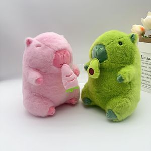 <span class=keywords><strong>Peluche</strong></span> Morbidi e Imbottiti da 8 Pollici per Macchine Artiglio, Stili Frutta dai Colori Vivaci: Avocado Rosa, Capibara Verde - Product Image 1