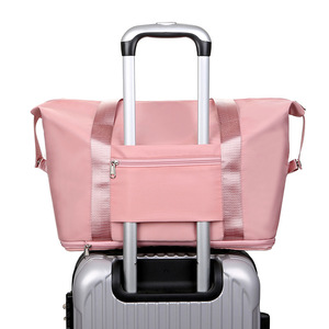 Borse da Viaggio Economiche per Donna, Vendita all'Ingrosso, Personalizzabili, in Poliestere, con Manico per Yoga e <span class=keywords><strong>Palestra</strong></span>, <span class=keywords><strong>Rosa</strong></span>, con Scomparto Interno e Tracolla - Product Image 3