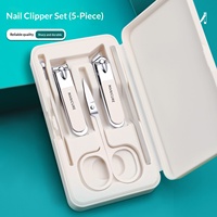 Kit de Manucure en Acier Carbone en Gros, Coffret Complet avec Ciseaux à Ongles, Pince à Bec Effilé, Lime à Ongles et Cure-Oreilles