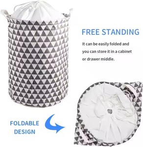 Skymoving mới tùy chỉnh giặt lưu trữ cản trở hộp bin với dây rút đóng cửa vải ráp giỏ giặt tổ chức Túi - Product Image 6
