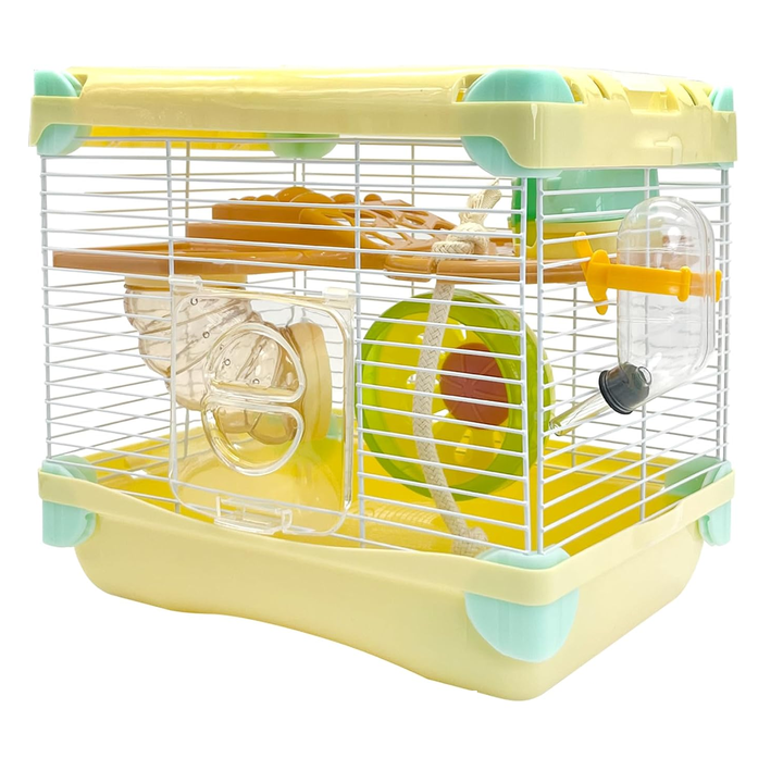 2 Layers Dwarf Hamster Cage& Habitat Small Animal Travel Cage with ...