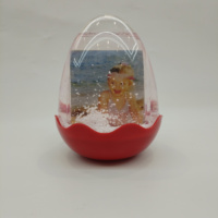 Cadre photo en forme d'œuf, décoration liquide créative, cadeau souvenir de vacances, décoration en acrylique avec paillettes