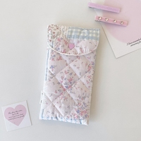 Kleine Blumenmuster-Brillentasche mit Gestepptem Baumwollfutter, Eine Niedliche und Tragbare Tasche zur Aufbewahrung von Sonnenbrillen