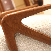 Fauteuil d'appoint en bois massif, fauteuil de détente rembourré, siège moderne pour salon, hôtel, appartement