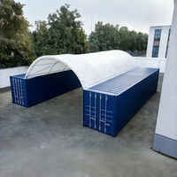 Abri Conteneur Monopoutre à Installation Rapide C4020 12m x 6m x 3.9m, Auvent Portable en Acier Sans Mur d'Extrémité pour Stockage sur Site