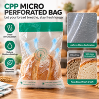 Sac à pain en BOPP transparent micro-perforé avec soufflet de fond pour boulangerie