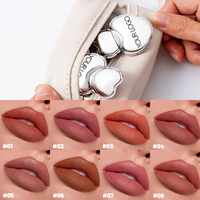 Gloss à lèvres hydratant léger avec pinceau en peluche, logo personnalisé, portable, pour le maquillage quotidien