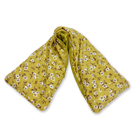 Coussin chauffant pour le cou en coton 100% pur imprimé, utilisable au micro-ondes, long, avec rembourrage en blé et lavande