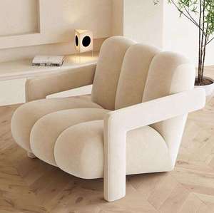 Fauteuils d'appoint de luxe en velours capitonné, style nordique moderne, pour bureau à domicile, hôtel, chambre et salon - Product Image 4