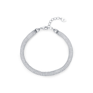Pulsera de tenis ajustable de plata S925 con pavé completo, pulsera de cadena cúbica brillante, joyería elegante para uso diario y fiestas - Product Image 1
