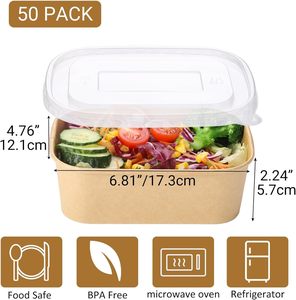 Recipientes de Papel Ecológicos para Microondas, Aptos para Alimentos Calientes/Fríos, para Comida para Llevar, Ensaladas, Suministrados por Fábrica - Product Image 2
