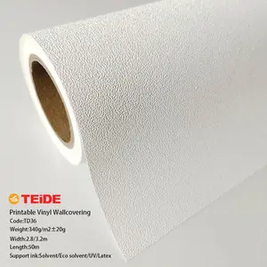 Wallpaper Manufacturer Textured Pvc Foam Vinyl front Non Woven back wallpaper for Interior Decoration