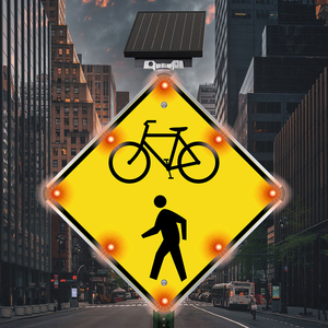 ไฟส่องทางม้าลายพลังงานแสงอาทิตย์30นิ้ว12V 30W กระพริบสัญญาณจราจรอลูมิเนียมทางเท้าสัญญาณความปลอดภัยทางถนน - Product Image 6