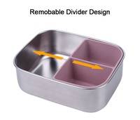Boîte à lunch personnalisable de haute qualité en acier inoxydable 304 avec couvercles en silicone, boîte de rangement pour aliments, boîte à lunch pour adultes et enfants