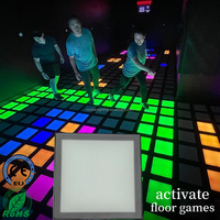 Lumière de sol LED interactive à changement de couleur RVB, activée par le toucher, sensible à la pression, pour jeux et danse, en matériau ABS, 300x300mm MH-057
